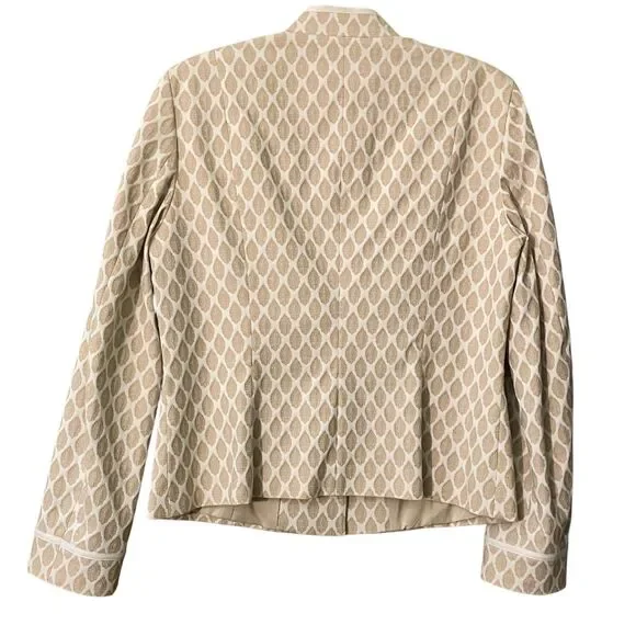 Talbots Collection jacquard mandarin blazer jacket - Picture 2 of 8